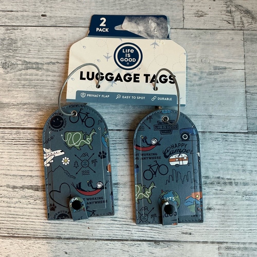 Life is Good 2Pc Luggage Tag Set